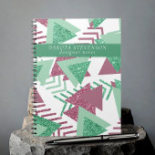 80s Vers Abstract | Pink and Green Shapes Tekst Notitieboek