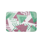 80s Vers Abstract | Roze en Groen Vormenpatroon Badmat (Voorkant)