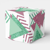 80s Vers Abstract | Roze en Groen Vormenpatroon Bedankdoosjes (Achterkant)