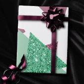 80s Vers Abstract | Roze en Groen Vormenpatroon Cadeaupapier