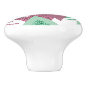 80s Vers Abstract | Roze en Groen Vormenpatroon Keramische Knop (Zijkant)