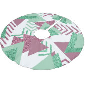 80s Vers Abstract | Roze en Groen Vormenpatroon Kerstboom Rok (Gekanteld)