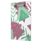 80s Vers Abstract | Roze en Groen Vormenpatroon Klembord (Links)