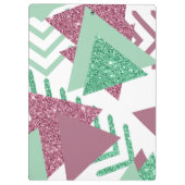 80s Vers Abstract | Roze en Groen Vormenpatroon Klembord (Achterkant)