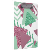 80s Vers Abstract | Roze en Groen Vormenpatroon Klembord (Rechts)