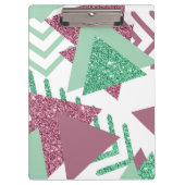 80s Vers Abstract | Roze en Groen Vormenpatroon Klembord (Voorkant)