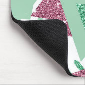 80s Vers Abstract | Roze en Groen Vormenpatroon Muismat (Hoek)