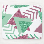 80s Vers Abstract | Roze en Groen Vormenpatroon Muismat (Voorkant)