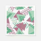 80s Vers Abstract | Roze en Groen Vormenpatroon Servet (Voorkant)