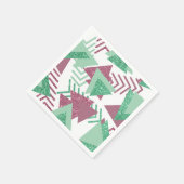 80s Vers Abstract | Roze en Groen Vormenpatroon Servet (Hoek)