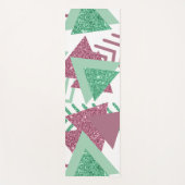 80s Vers Abstract | Roze en Groen Vormenpatroon Yogamat (Voorkant)