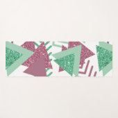 80s Vers Abstract | Roze en Groen Vormenpatroon Yogamat (Voorkant (horizontaal))