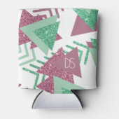 80s Vers Abstract | Roze en Groene Vorm Monogram Blikjeskoeler (Voorkant)