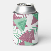 80s Vers Abstract | Roze en Groene Vorm Monogram Blikjeskoeler (Blikje Achterkant)