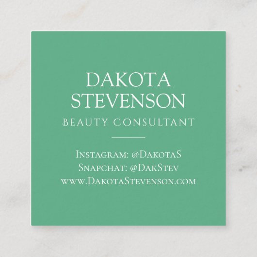 80s Vers Abstract | Roze en Groene Vorm Monogram Contactkaartje (Achterkant)