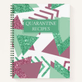 80s Vers Abstract | Roze en Groene Vormen Recept Notitieboek (Voorkant)