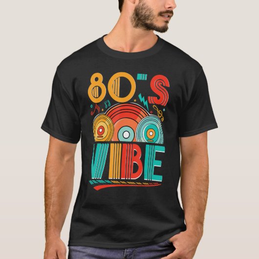 80s Vibe CD 80s Music 1980s Generation Retro eigh T-shirt (Voorkant)