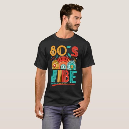 80s Vibe CD 80s Music 1980s Generation Retro eigh T-shirt (Voorkant volledig)