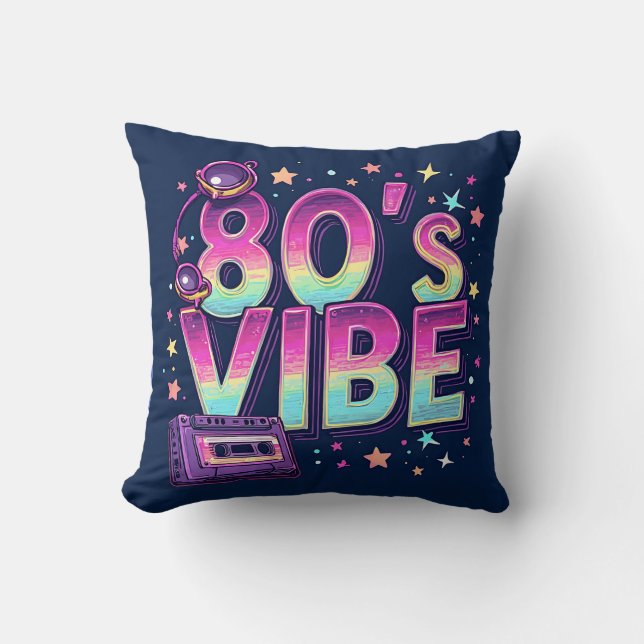 80's Vibe Kussen – Neon Cassette en Melkweg  (Voorkant)