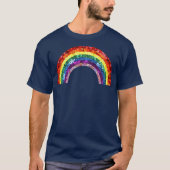 80's Vibe Rainbow Retro  Sequin T-shirt (Voorkant)