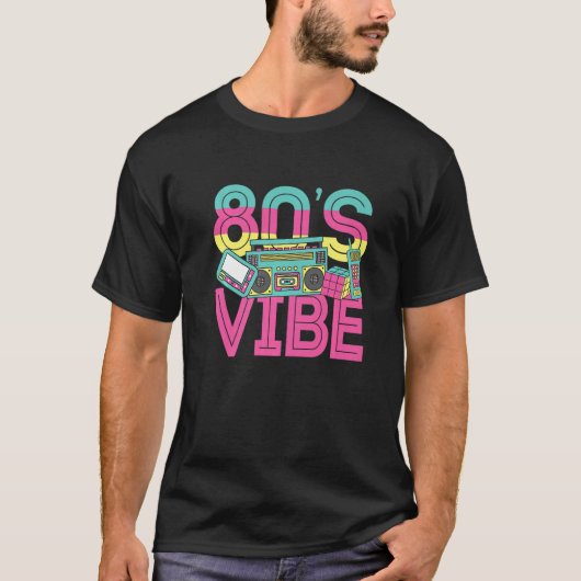 80s Vibe  Retro 1980s Styles Party Musi T-shirt (Voorkant)