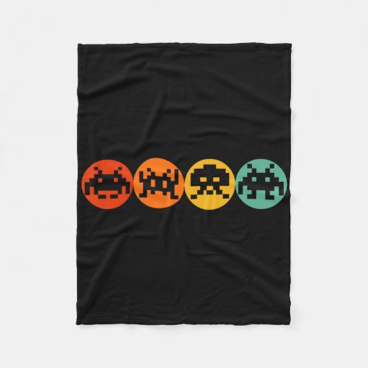 80s Video Game Retro Arcade Fleece Deken (Voorkant)