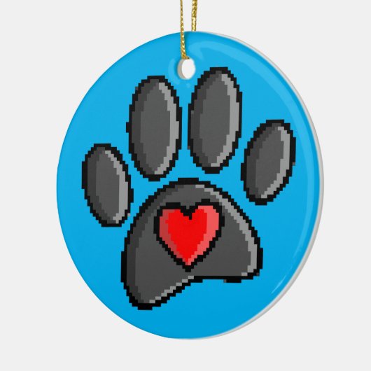 80s videospel 8-bits Pixel Art Dog Paw Patch Keramisch Ornament (Links)