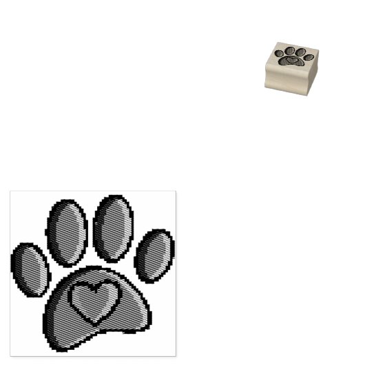 80s videospel 8-bits Pixel Art Dog Paw Patch Rubberstempel (Gestempeld)