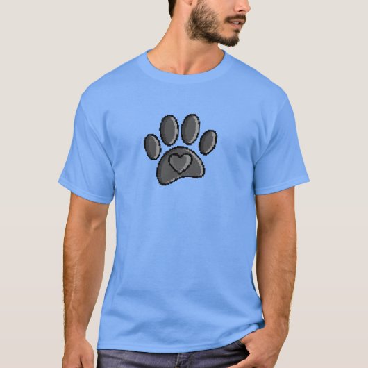 80s videospel 8-bits Pixel Art Dog Paw Patch T-shirt (Voorkant)