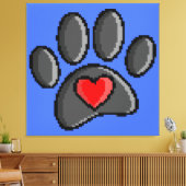 80s videospel 8-bits Pixel Art Dog Paw Print (Insitu (Woonkamer))
