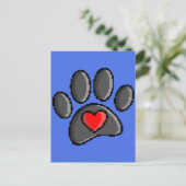 80s videospel 8-bits Pixel Art Dog Paw Print Briefkaart (Staand voorkant)