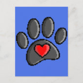 80s videospel 8-bits Pixel Art Dog Paw Print Briefkaart (Voorkant)