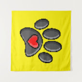 80s videospel 8-bits Pixel Art Dog Paw Print Wandkleed (Voorkant (horizontaal))