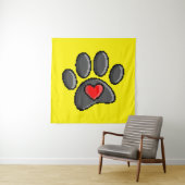 80s videospel 8-bits Pixel Art Dog Paw Print Wandkleed (In situ)