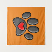 80s videospel 8-bits Pixel Art Dog Paw Print Wandkleed (Voorkant (horizontaal))