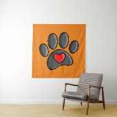 80s videospel 8-bits Pixel Art Dog Paw Print Wandkleed (In situ)