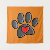 80s videospel 8-bits Pixel Art Dog Paw Print Wandkleed (Voorkant)