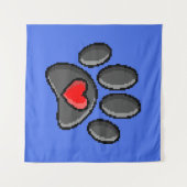 80s videospel 8-bits Pixel Art Dog Paw Print Wandkleed (Voorkant (horizontaal))