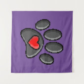 80s videospel 8-bits Pixel Art Dog Paw Print Wandkleed (Voorkant (horizontaal))