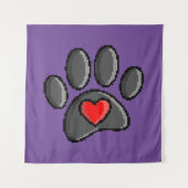 80s videospel 8-bits Pixel Art Dog Paw Print Wandkleed (Voorkant)