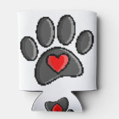 80s videospel met 8 bits pixels Art Dog Paw Blikjeskoeler (Achterkant)