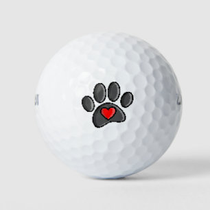 80s videospel met 8 bits pixels Art Dog Paw Golfballen