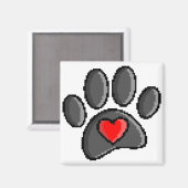 80s videospel met 8 bits pixels Art Dog Paw Magneet (Voorkant / Achterkant)