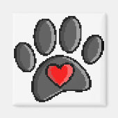 80s videospel met 8 bits pixels Art Dog Paw Magneet (Voorkant)