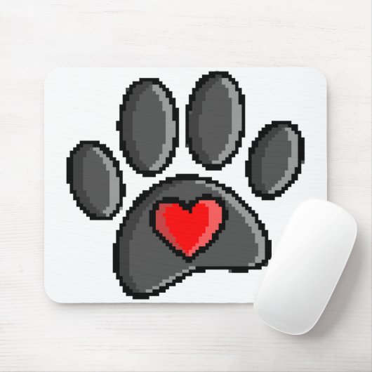 80s videospel met 8 bits pixels Art Dog Paw Muismat (Met muis)