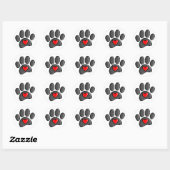 80s videospel met 8 bits pixels Art Dog Paw Ronde Sticker (Vel)