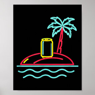 80s vintage bier retro bord stijl miami hawaii poster