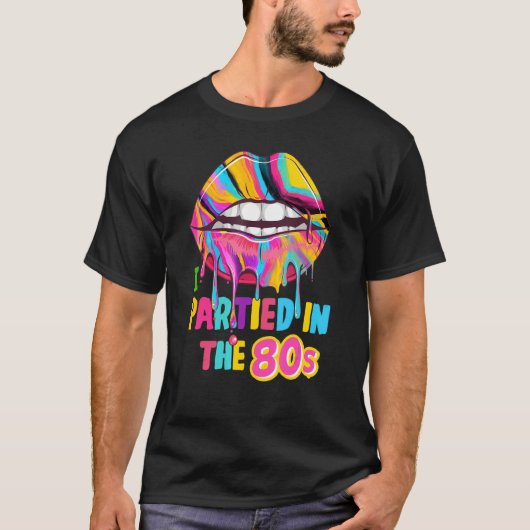 80s voor dames en heren en 80s festival kostuum t-shirt (Voorkant)