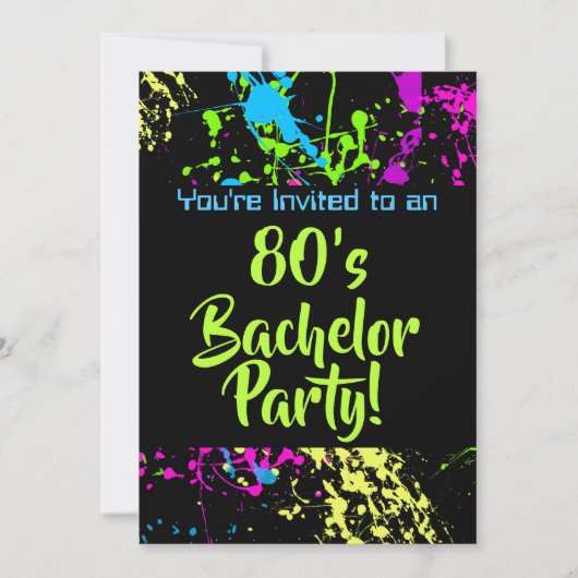 80s vrijgezellenfeest kaart (Voorkant)