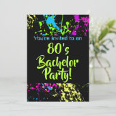 80s vrijgezellenfeest kaart (Staand voorkant)